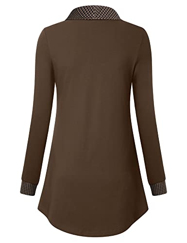 Image of VALOLIA Women's Casual Swing Sweatshirt Long Sleeve Zipper Lapel Fashion Pullover Tunic