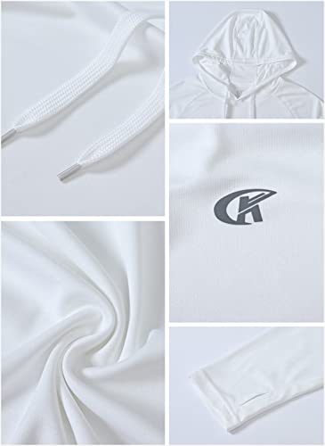 Yundobop Men's UPF 50+ Rash Guard Swim Shirt Long Sleeve Athletic Hoodies Lightweight Fishing Running Thumbholes Shirt3