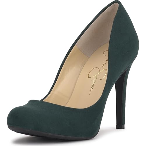 Jessica Simpson Women's Calie Round Toe Classic Pump, Evergreen, 8