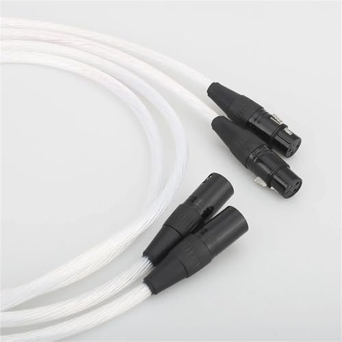Cable HiFi XLRR 0.5 m plata pura 5N balanceado miniatura 5