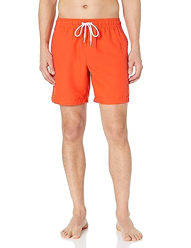 Amazon Essentials Bañador de Secado Rápido de 18 Cm - colores interrumpidos Hombre, Naranja Brillante, XL
