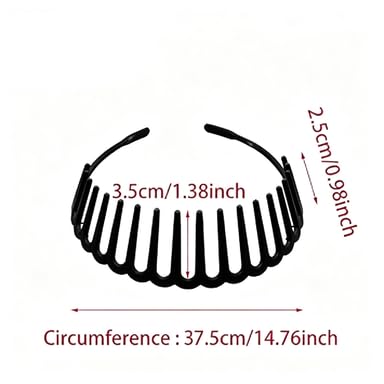 Image of VedicBloo 4 Pcs Shark Tooth Resin Hairband, Non-Slip Adjustable Wavy Hair Hoop, Fashion Sports Yoga Headband for Women Girls, Black & Navy Blue, 2 Pcs Each Color