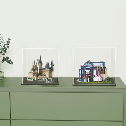 Image of Premium Acrylic Display Case for Miniature Dollhouse & DIY Tiny House Kit - Clear Dustproof Protective Cover Box | Sturdy Transparent Showcase | (12 x 10 x 12 Inch)