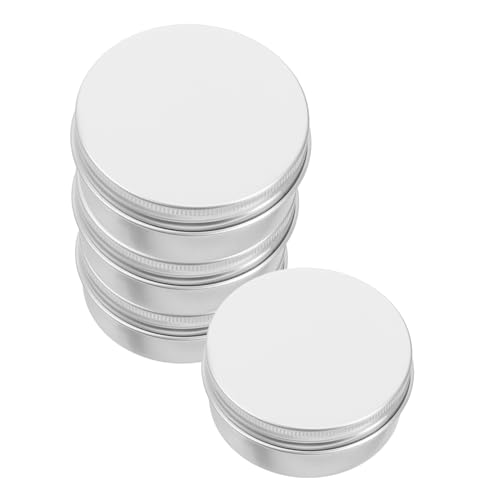 HOOTNEE 4pcs Round Aluminum Boxes for Jewelry and Crafts Empty Lightweight Storage Containers for Parties and Projects