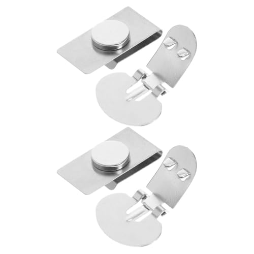 Holibanna Sujetadores de Corbata Magnéticos Invisibles 2 Pares, Clip Magnético de Acero Inoxidable para Cuello, Soporte Antioscilación para Corbatas, Accesorio Resistente Arrugas, Uso