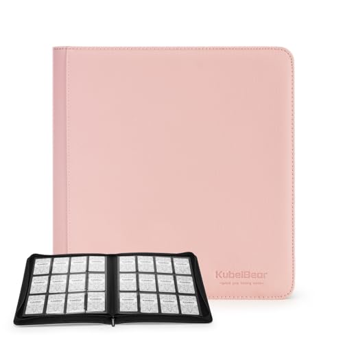 Image of Card Binder - 720 Capacity, Zippered Trading Card Holder for MTG, Sports & Collectible Cards - Acid-Free, Durable & Travel-Friendly Storage (Pink dots, 12 Pocket)