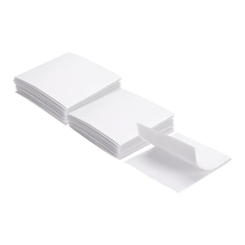 Image of HARFINGTON 16set Hook and Loop Strips with Adhesive 4 inchx4 inch Double Sided Hook and Loop Tape Nylon Self Sticky Fastener for Home Office Car, White