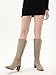 GRACESTRIDE Knee High Boots for Women Chunky Heel Round Toe Stretchy Fashion Fall and Winter Comfortable Boots with Side Zip(8,Khaki)