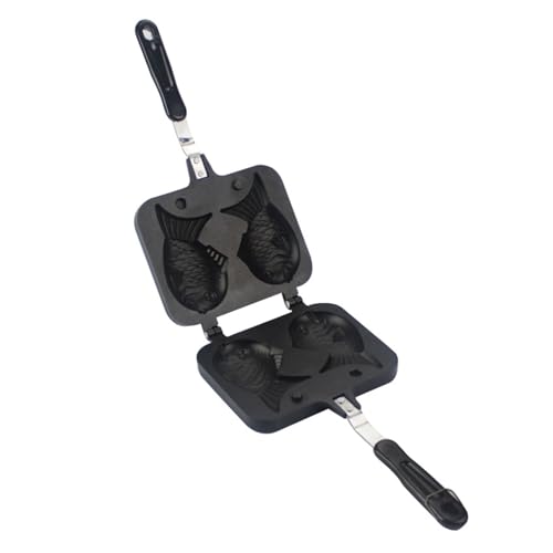 Pffiocix Moldes para hacer gofres japoneses Taiyaki de aluminio antiadherentes con forma de pescado para hornear aperitivos japoneses en casa