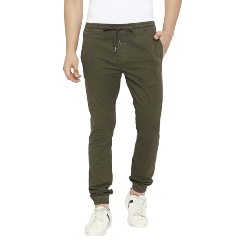 Image of Spykar Men's Slim Fit Mid Rise Trouser