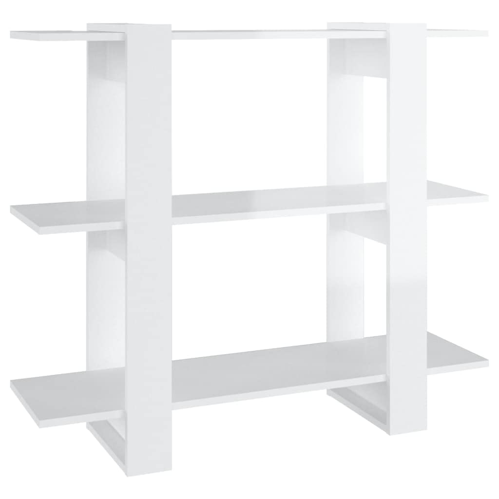 Scaffale decorativo per soggiorno, libreria, ufficio, libreria, divisorio, bianco lucido, 100 x 30 x 87 cm, per libri, soggiorno, studio, ufficio