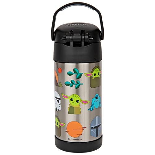 THERMOS Garrafa de palha infantil Funtainer de aço inoxidável com isolamento a vácuo, 355 ml, Mandal