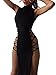 EVILD Sexy Cutout Bodycon Dress Sleeveless High Slit Long Dress Party Bandage Cami Dresses Fit Club Dress for Women (as1, Alpha, l, Regular, Regular, Black)