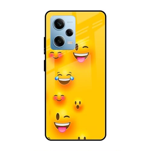 Image of SmashItUp Emoji | Happy Designer Printed TPU Metal Case Mobile Back Cover for Redmi Note 12 Pro 5G