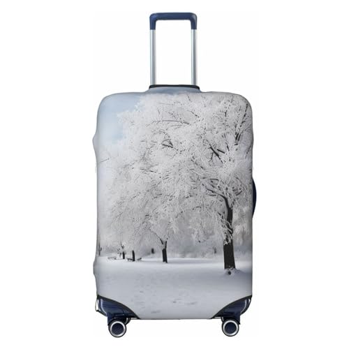 White Snow Tree Travel Luggage Cover Elastic Washable Suitcase Protectors Anti-Scratch Suitcase Covers Luggage Protector Fits 18-32 Inch Suitcases