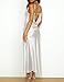 Summer Satin Spaghetti Strap Cowl Neck Backless Midi Dresses for Women Elegant Tie Low Back Ruched Cocktail Dress White