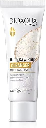 BIOAQUA Facial Rice Raw Pulp Foam Cleanser Face Deep Cleansing Soothes Skin Moisturizing Delicate 100g / 3.38fl.oz