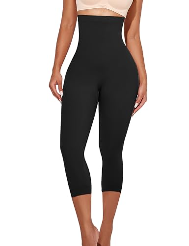 Takusun High Waisted Seamless Shapewear Leggings for Women Tummy Control Body Shaper Butt Lift Thigh Slimmer Black