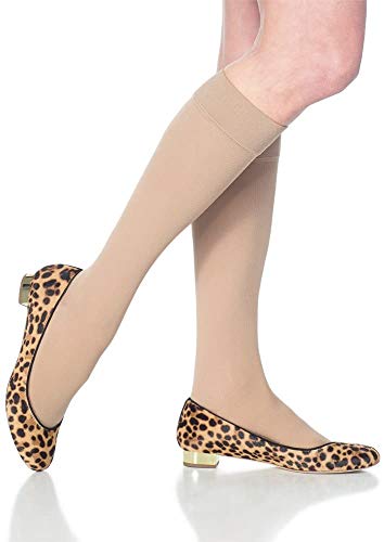 Image of SIGVARIS COTTON 230 Women's Closed Toe Grip Top Calf Compression Socks 30-40mmHg