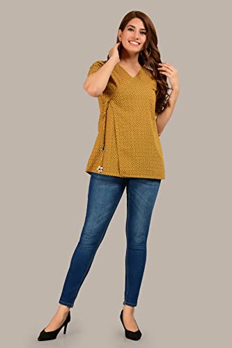 Image of COTLAND Fashions Jaipuri Cotton Angrakha Style Top for Women (Partial Open)