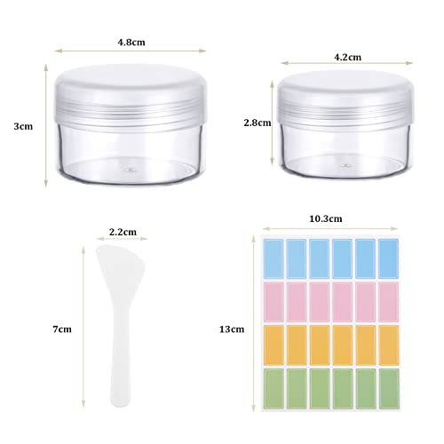 Flintronic Plastic Cosmetic Jar*24, Transparent & Visible Sample Container Jar - Image 2