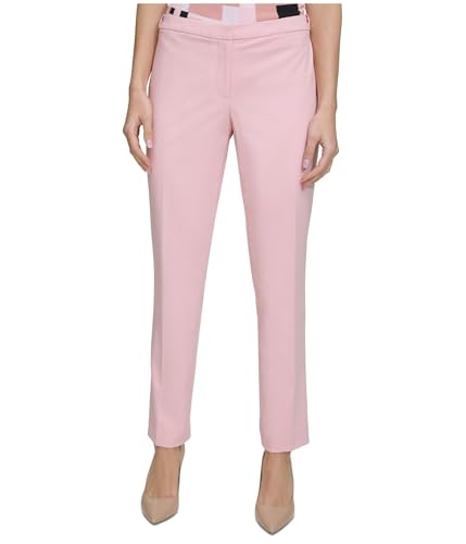 Calvin Klein Womens Mid Rise Tapered Leg Straight Leg Pants Pink 6