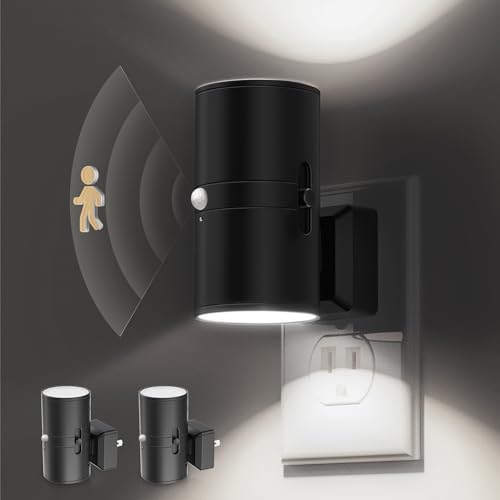 Image of Soft White Light+ Daylight White Light, 4 Pack, Motion Sensor Night Light Plug in, 0-100LM Dimmable
