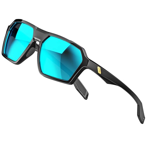 Attcl Gafas De Sol Polarizadas Para Hombre, Gafas Deportivas Casuales Con Protección Uv, Marco Hexagonal Tr90, Negro Azul Espejado, Medium Attcl Gafas De Sol Polarizadas Para Hombre, Gafas Deportivas Casuales Con Protección Uv, Marco Hexagonal Tr90, Negro Azul Espejado, Medium