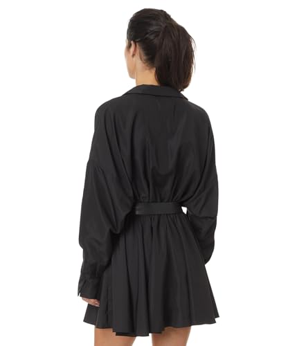 Image of Norma Kamali Women's Super Oversized Shirt Flared Mini Dress