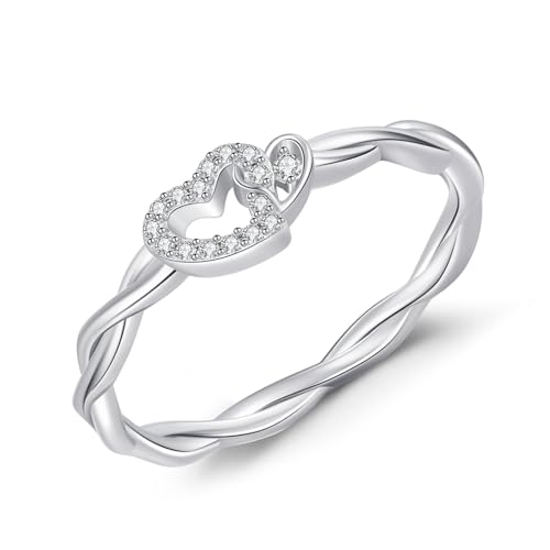 Bague celtique Love argent 925 et oxyde de zirconium premium