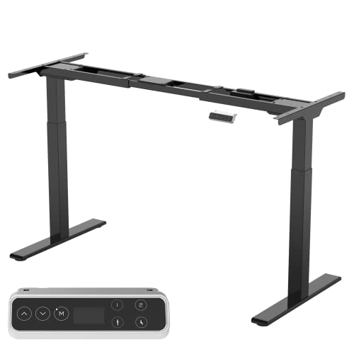 SANODESK EQ5 Escritorio Eléctrico Soporte de Escritorio Ajustable en Altura, Mesa para Oficina en Casa, Marco de 3 Etapas con Motor (EK2/2 Motores/2 Secciones, Negro) Cover