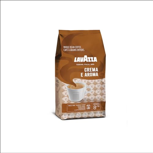 Image of Lavazza Crema E Aroma Whole Bean Coffee Blend, 2.2-Pound Bag, Balanced medium roast with an intense, earthy flavor and long lasting crema, Non-GMO (Pack of 2)