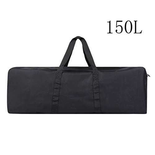 D DOLITY 55-150L Men and Woman Duffel Bag Sports Travel Duffle Large Luggage Backpack - Black, L