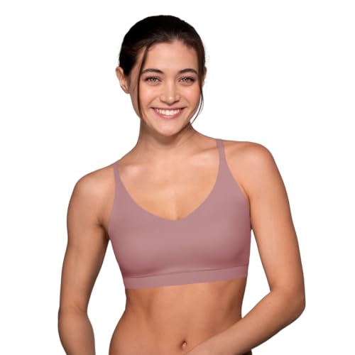 Image of Floatley Cozy Adjustable Scoop Neck Plunge Convertible Bra Comfort Wirefree Seamless Bra with Embedded Pad for Women