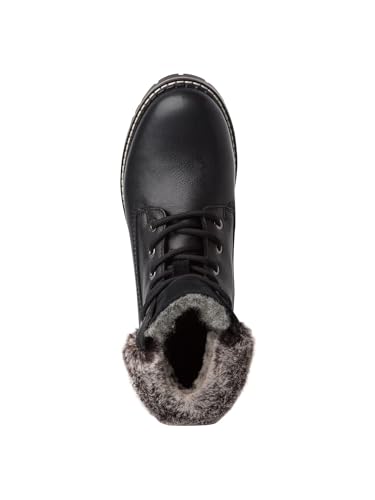 Tamaris Damen Warmfutter Stiefel Blockabsatz Duo-Tex; BLACK LEATHER/FUR, EU 39 – Ansicht 2
