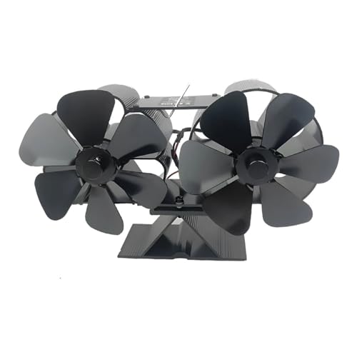 Ventilador para estufas, Ventilador de estufa de leña, motores silenciosos duales alimentados por calor, 6 aspas, ventilador for hogar no eléctrico activado por calor con soporte y termo magnético