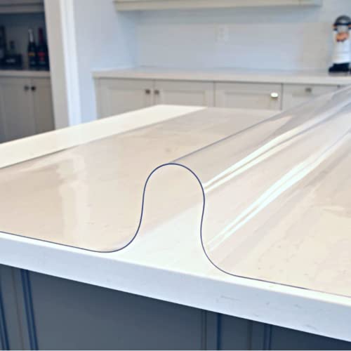 AirTech-UK PVC Table Protector Table Cover/Protector Transparent 2mm Strong Clear Plastic Table Cloth Cover Wipeable PVC Waterproof (60 x 120cm) - Image 2