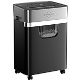 BONSEN Paper Shredder for Home Use, 12-Sheet Credit Card Crosscut Shredder for Home Office, 6 Gallons Large Wastebasket with Transparent Window, High Security Level P-4, Black (S3103)