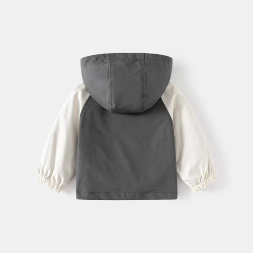 Meufam Baby Boys Girl Lightweight Color Block Hooded Jacket New Long Sleeve Windbreaker Outerwear Zipper Windproof Coats2