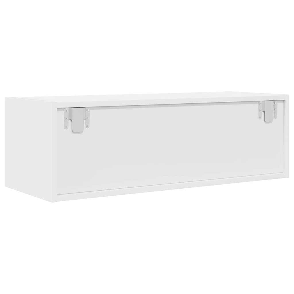 Mobile TV bianco in legno 80 x 31 x 25,5 cm con cassetti, sospeso, cassettiera per soggiorno, camera da letto, home theater, montaggio a parete, ripiano per tavolo TV e mobile basso