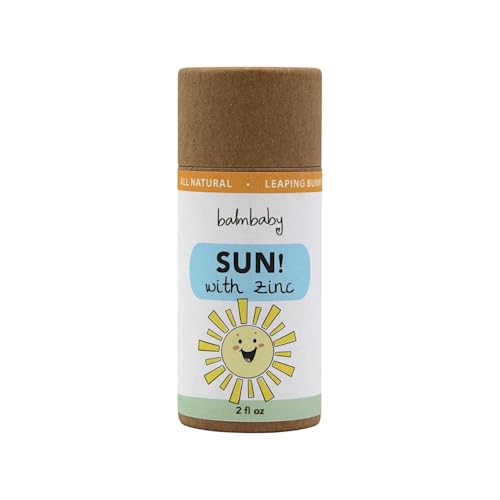 BALM! Baby SUN! Kids Mineral Formula With Non-Nano Zinc Oxide In Glass Jar or Eco Stick - Vegan, Natural Ingredients - For Body &amp; Face (2oz Eco-Stick)