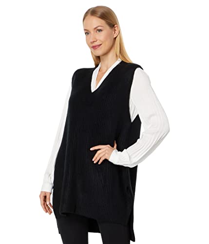Vince Camuto Womens Knit V-Neck Sweater Vest Black...