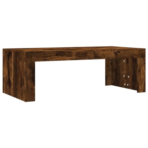vidaXL Coffee Table with Smoked Oak Shade, Perfect for Modern Living Room, Made from Engineered Wood, Easy Assembly Required