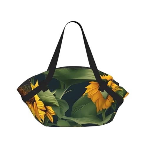 Sac de voyage pliable tournesol et plantes - Grand sac cabine léger