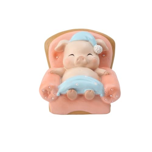 Diexgiy ミニブタ動物飾り置物テラリウムDIY盆栽ポットケーキの装飾 - 豚のトイレ (スリーピー・ピッグ)