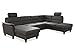 Produktbild CAVADORE Wohnlandschaft Palera / Federkern-Sofa in U-Form mit 2 Kopfstützen / 314 x 89 x 212 / Mikrofaser in Lederoptik, Dunkelgrau