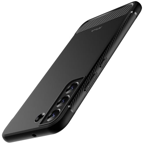 JETech Dünne Hülle Kompatibel mit Samsung Galaxy S22+ / S22 Plus 5G 6 6 Dünne Handyhülle mit Stoßdämpfung und Kohlefaser Design (Schwarz)