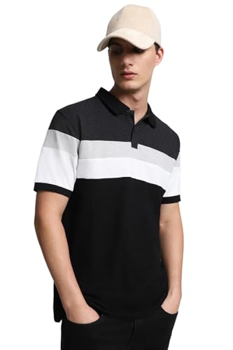 Image of Dennis Lingo - Men's Cotton Color-Blocked Slim Fit Polo T-Shirt