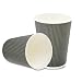 500-CT Disposable Gray 12-OZ Hot Beverage Cups with Ripple Wall Design: No Need for Sleeves – Perfect for Cafes – Eco-Friendly Recyclable Paper – Insulated – Wholesale Takeout Coffee Cup