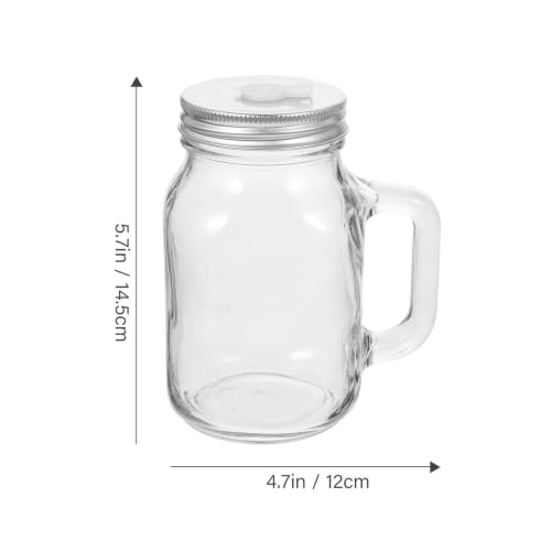 Botellas de vidrio para leche en desayunos familiares con base plana estable y pajitas juego de 2 3